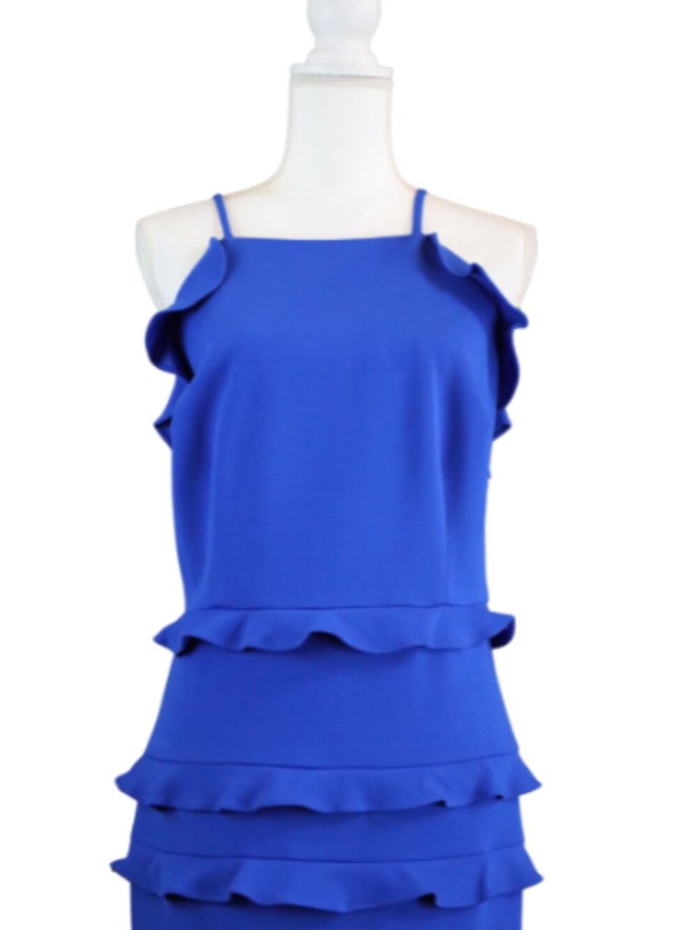 Adrianna Papell Royal Blue Ruffle Formal Evening Event Dress Size - Picture 6 of 14